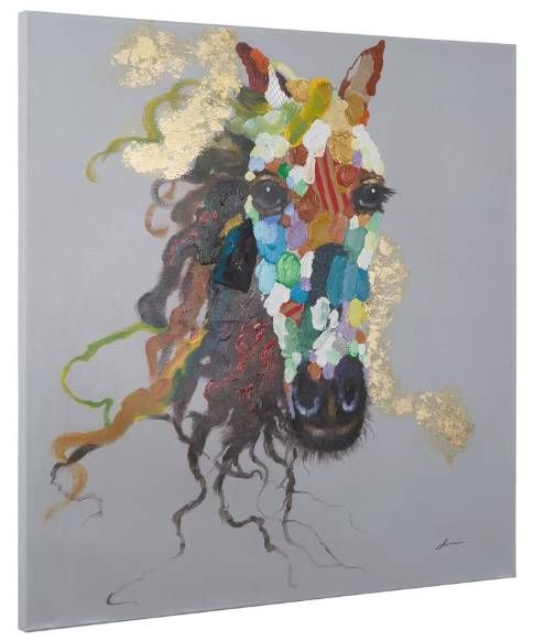 YHD Horse of an Abstract Color Wall Art-2