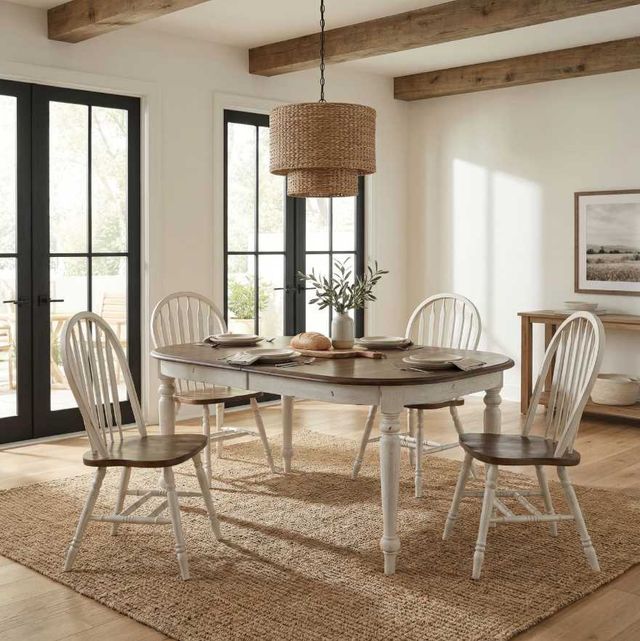 Liberty Furniture Carolina Crossing 5-Piece Antique Honey/White Dining Table Set-1