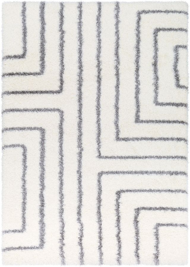 Surya Cloudy Shag White/Gray 5'x7' Area Rug-0