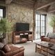 Jofran Inc. Painted Canyon Brown Media Console with Electric Fireplace -2