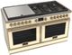 Fulgor Milano® Evoque 400 Series 60” Matte Ivory Hybrid Pro Style Dual Fuel Range with Brushed Brass Trim-0