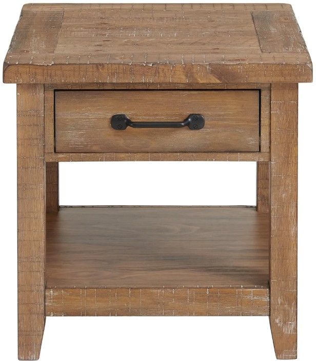Intercon Highland Rustic Sandwash End Table with Drawer-1