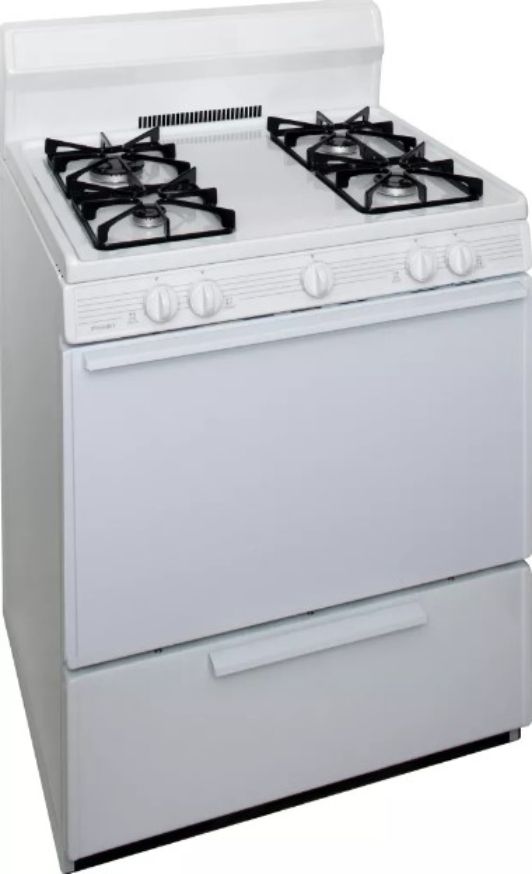 Premier 30" White Freestanding Gas Range -0