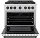 ZLINE Paramount Autograph Edition 36" Stainless Steel Pro Style Gas Range with White Matte Door and Matte Black Accents-1