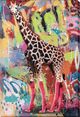 Classy Living Expressive Urban Safari: Giraffe in Pink Heels Wall Art-0