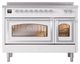 Ilve® Nostalgie II Noblesse 48'' White Pro Style Induction Range with Chrome Trim-1