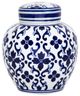 A & B Home Aline Blue/White Lidded Jar-1