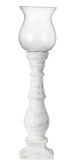 A & B Home Blue Glass and Cement Candle Holder-1