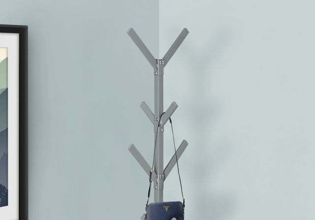 Monarch Specialties Inc. 70" Silver Metal Coat Rack-3