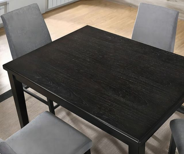 Furniture of America® Strom 5-Piece Dark Walnut Gray Counter Table Set-2