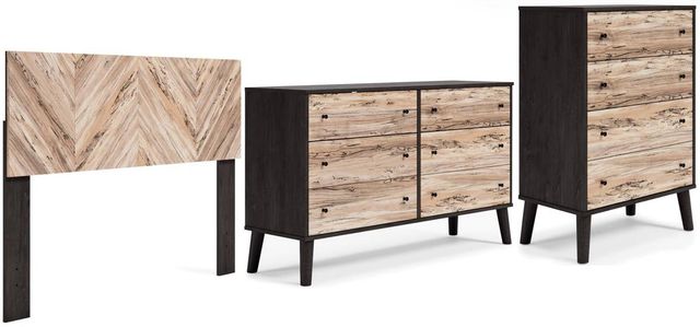 Signature Design by Ashley® Piperton 3-Piece Two-Tone Brown/Black Full Panel Headboard Bedroom Set-0
