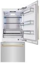 ZLINE Autograph Edition 36" 19.8 Cu. Ft. Stainless Steel Built In Bottom Freezer Refrigerator with Graphite Gray Interior and Champagne Bronze Accents-1
