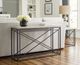Hammary® Vonne Natural Vein Travertine Top Rectangular Sofa Table with Oiled Black Base-1