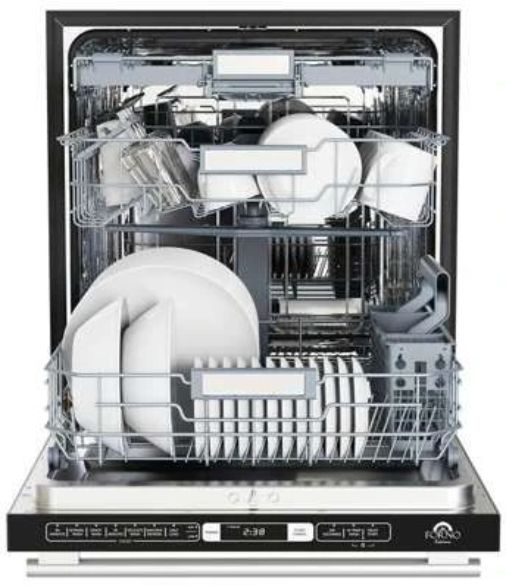 FORNO® Romano Espresso 24" White Top Control Built In Dishwasher -1