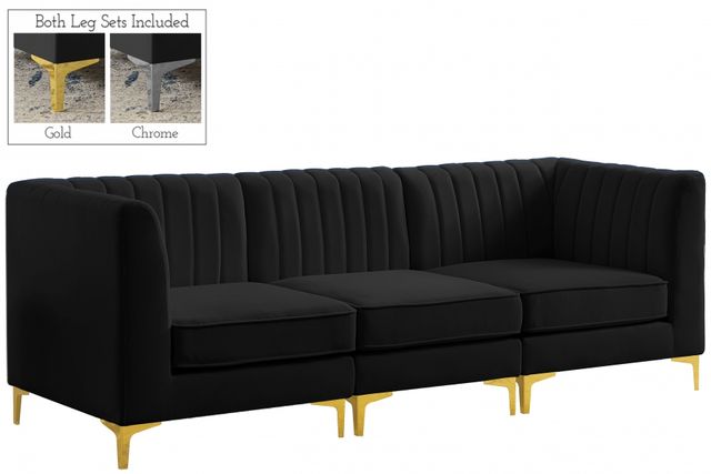 Meridian Furniture Alina Black Velvet Modular Sofa-0