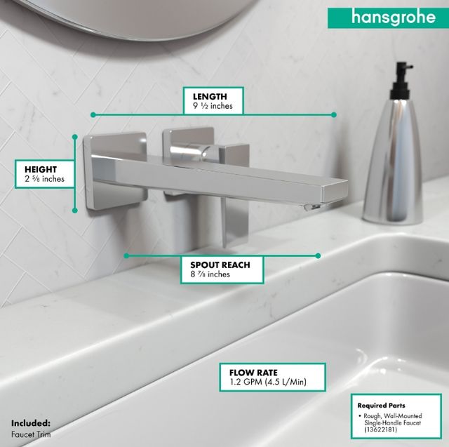 Hansgrohe Metropol Chrome Wall-Mounted Single-Handle Faucet Trim with Lever Handle-2