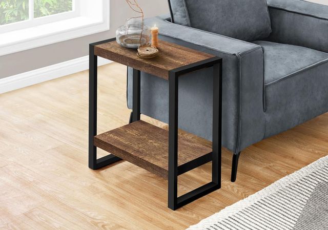 Monarch Specialties Inc. Brown Reclaimed Wood Look Accent Table with Black Frame-2
