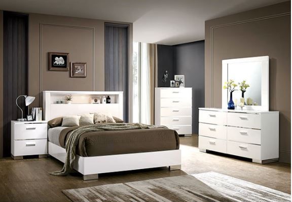 Furniture of America® Malte White California King Carlie Bed-2