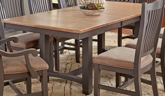 A-America® Port Townsend Seaside Pine Trestle Dining Table with Gull Base-0