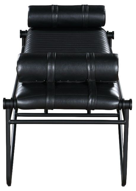 Meridian Furniture Gatsby Black/Matte Black Vegan Leather Bench-2