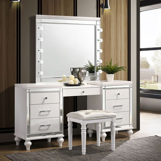 New Classic® Home Furnishings Valentino White Dressing Table-5