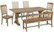 Jofran Inc. Carlyle Crossing 6-Piece Brown Trestle Dining Table Set-0