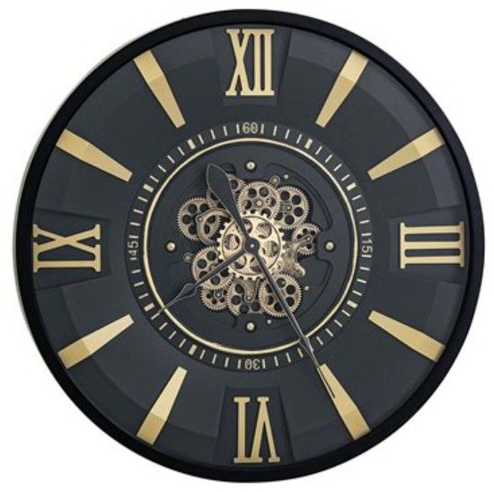 YHD Black/Gold Deluxe Gear Clock-0