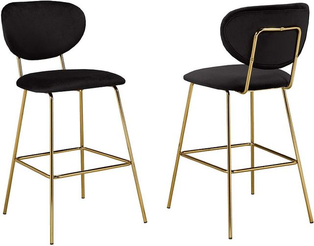 Brassex Inc. 2-Piece Black/Gold 26" Counter Stool Set-2
