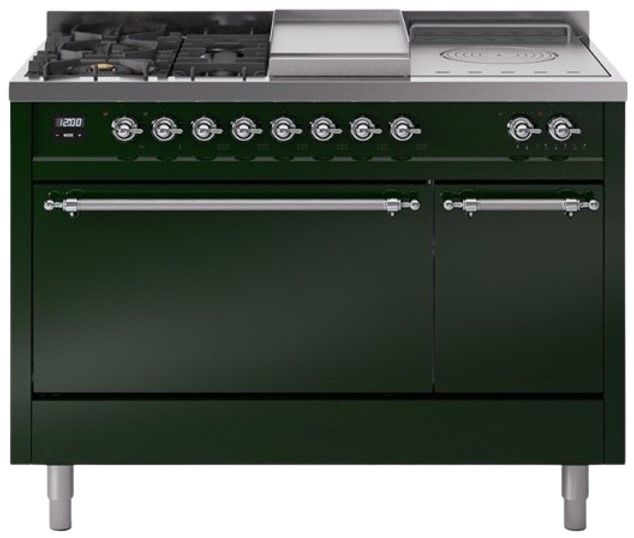 Ilve® Nostalgie II Series 48" Emerald Green Pro Style Dual Fuel Range-0