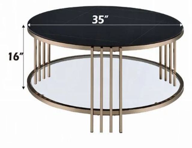 ACME Furniture Abisha Black Coffee Table with Champagne Base-2