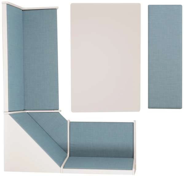 Linon Sasha 5-Piece Capri Blue/White Nook Set-4