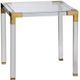 A & B Home Bedford Glass Top Square Side Table with Brassy Gold Legs-0