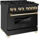 ZLINE Autograph Edition Legacy 36" Black Stainless Steel Pro-Style Dual Fuel Range with 6-Burner Gas Cooktop and Electric Convection Oven-4