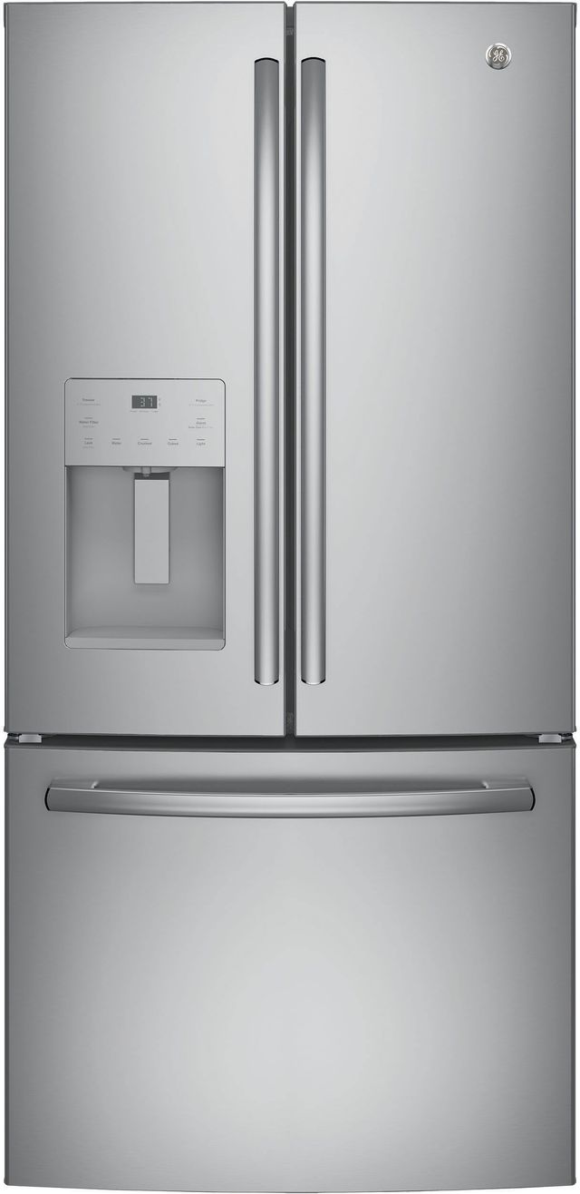 GE® 17.5 Cu. Ft. Stainless Steel Counter Depth French Door Refrigerator-0