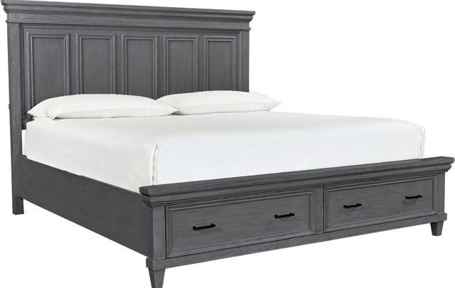 aspenhome® Caraway Aged Slate California King Panel Storage Bed-0
