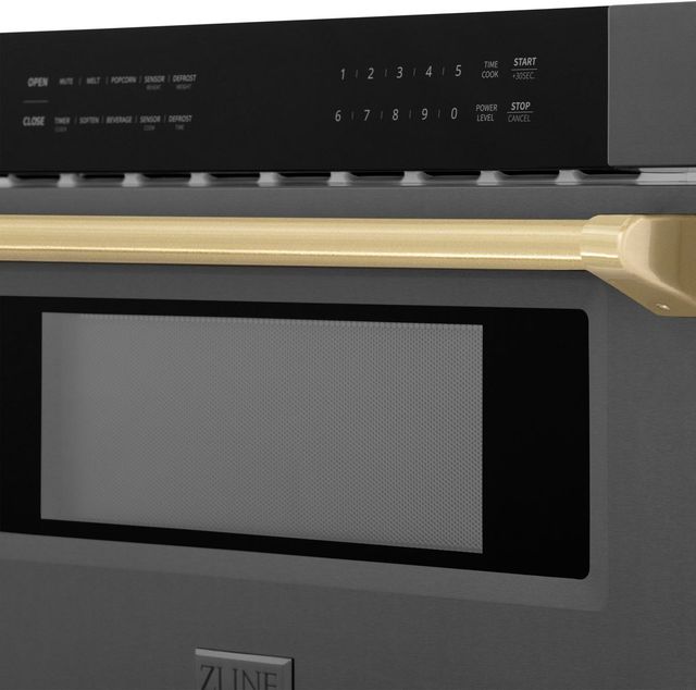 ZLINE Autograph Edition 1.2 Cu. Ft. Black Stainless Steel Microwave Drawer -4
