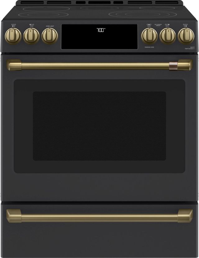 Café™ Brushed Brass Front Control Electric Knobs and Handle Kit-4