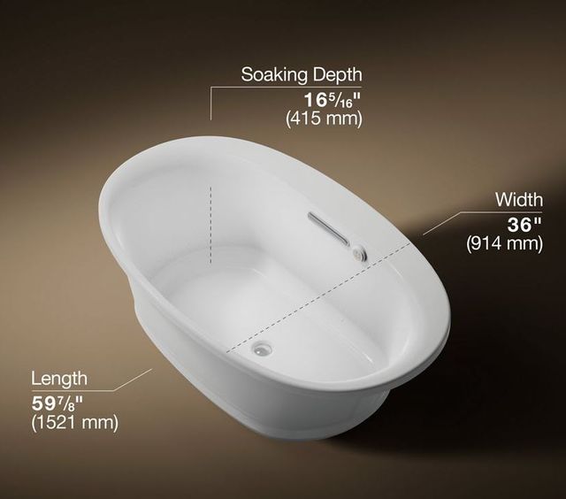 KOHLER® Underscore® Ice Gray 59.75" x 35.75" Drop-In/Undermount Heated BubbleMassage™ Air Bath-2