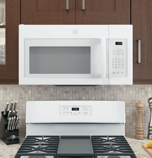 GE® 1.6 Cu. Ft. White Over The Range Microwave-1
