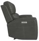 Flexsteel® Linden Charcoal Power Reclining Loveseat with Console and Power Headrests and Lumbar-3