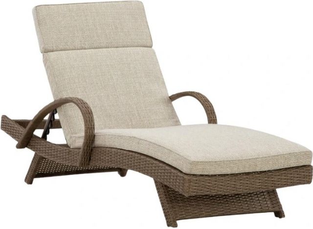 Signature Design by Ashley® Beachcroft Beige Aluminum Outdoor Chaise Lounge 