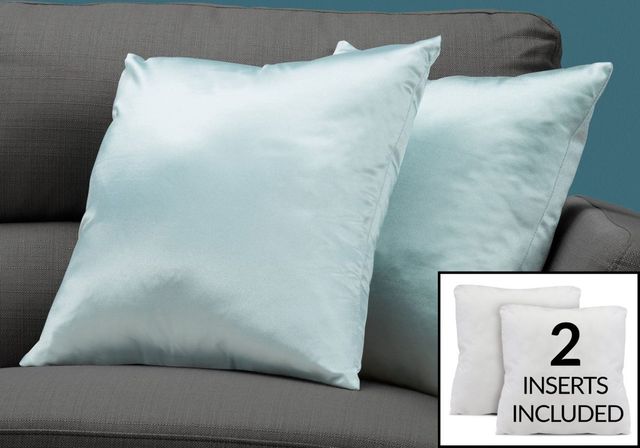 Monarch Specialties Inc. Set of 2 Mint Satin Pillow-0