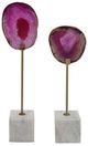 A & B Home 2-Piece Pink/Gold/White Agate Decorative Statuaries Set-1