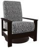 Telescope Casual Leeward Agra Classic/Kona Fabric/Polymer Outdoor Cushion Swivel Hidden Rocker with Chestnut Rustic Arms-0
