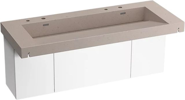 KOHLER® Constellation™ Canvas 60" Wall-Mount Trough Lavatory System and White Powder-Coated Shroud-0