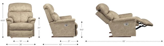La-Z-Boy® Reed Walnut Leather Power Rocking Recliner with Headrest-3