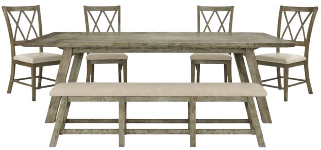 Jofran Inc.Telluride 6-Piece Driftwood Trestle Dining Set-0