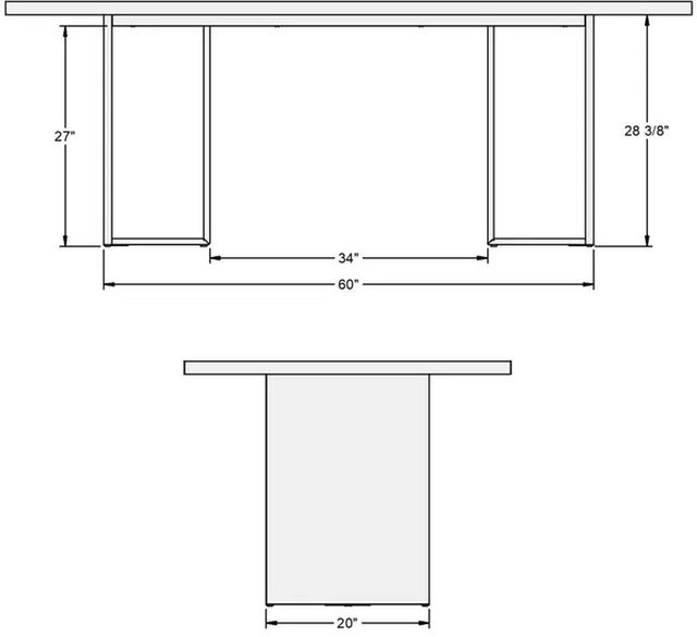 Amisco Customizable Zoel 84" Thermo Fused Laminate Rectangular Table -1