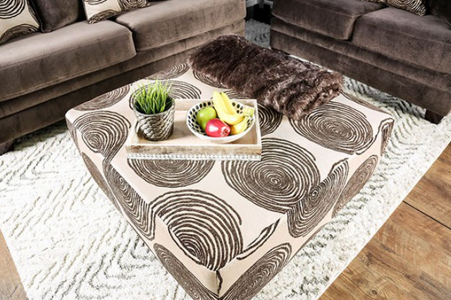 Furniture of America® Bonaventura Brown Ottoman-3