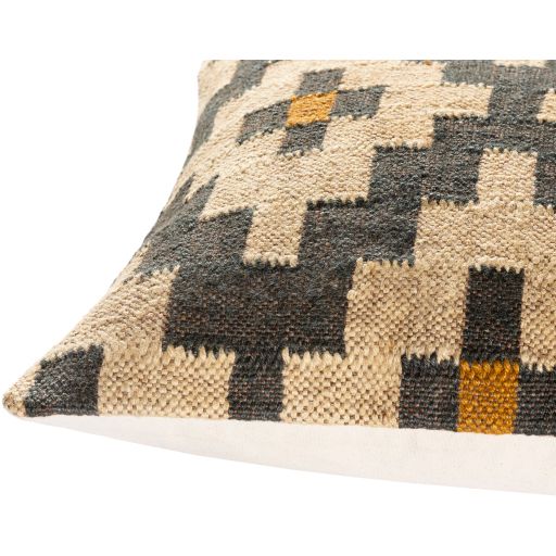 Surya Gada Charcoal 22"x22" Toss Pillow with Polyester Insert-1